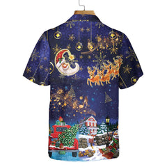 Funny Christmas Sky Santa Clause With Reindeers Hawaiian Shirt, Funny Christmas Shirt, Best Gift For Christmas - Hyperfavor