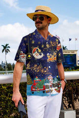 Funny Christmas Sky Santa Clause With Reindeers Hawaiian Shirt, Funny Christmas Shirt, Best Gift For Christmas - Hyperfavor
