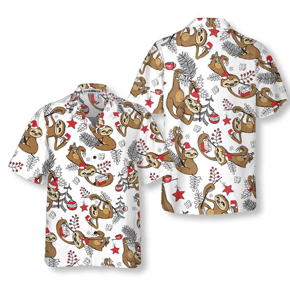 Funny Christmas Slothes Hawaiian Shirt, Funny Christmas Shirt, Best Gift For Christmas - Hyperfavor