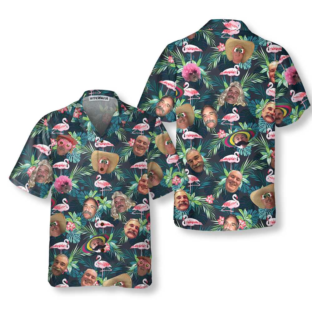 Funny Custom Face Flamingo Hawaiian Shirt - Hyperfavor