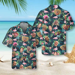 Funny Custom Face Flamingo Hawaiian Shirt - Hyperfavor