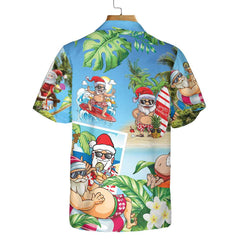 Funny Santa Claus In Aloha Hawaiian Shirt, Santa Claus Hawaiian Shirt, Best Gift For Christmas - Hyperfavor