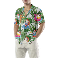 Funny Tropical Christmas Hawaiian Shirt, Funny Santa Claus Shirt For Christmas - Hyperfavor