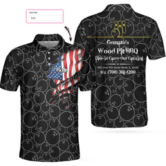 Germato Bowling American Flag Custom Polo Shirt - Hyperfavor