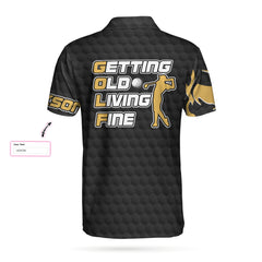 Getting Old Living Fine Golf Custom Polo Shirt, Personalized Black Skull Golf Shirt For Men - Hyperfavor