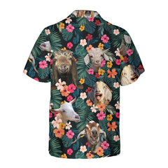 Goat Aloha Hawaiian Shirt, Funny Goat Shirt For Adults, Goat Print Shirt - Hyperfavor