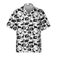 Goat And Ram Seamless Pattern Hawaiian Shirt, Black And White Goat Shirt For Men & Women - Hyperfavor