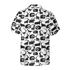 Goat And Ram Seamless Pattern Hawaiian Shirt, Black And White Goat Shirt For Men & Women - Hyperfavor