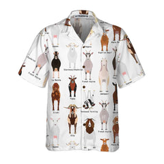 Goat Breeds Hawaiian Shirt, Funny Goat Shirt For Adults, Goat Print Shirt - Hyperfavor