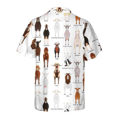 Goat Breeds Hawaiian Shirt, Funny Goat Shirt For Adults, Goat Print Shirt - Hyperfavor