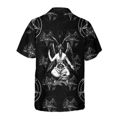Goat Satan Hawaiian Shirt, Cool Goat Shirt For Adults, Goat Print Shirt - Hyperfavor