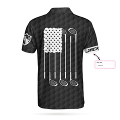 Golf American Flag Personalized Name Custom Polo Shirt - Hyperfavor
