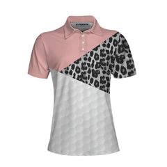 Golf Ball Texture With Leopard Pattern Golf Short Sleeve Women Polo Shirt, Golf Shirt For Female Golfers - Hyperfavor