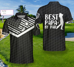 Golf Best Papa by Par Custom Polo Shirt - Hyperfavor