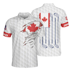 Golf Canada Flag Custom Polo Shirt - Hyperfavor