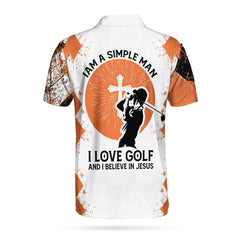 Golf I Am A Simple Man Custom Polo Shirt, Argyle Pattern Golf Shirt For Male, Personalized Golf Gift - Hyperfavor