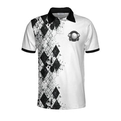 Golf I Like Motorcycles Polo Shirt, Black And White Argyle Pattern Polo Shirt, Best Golf Shirt For Golfers - Hyperfavor