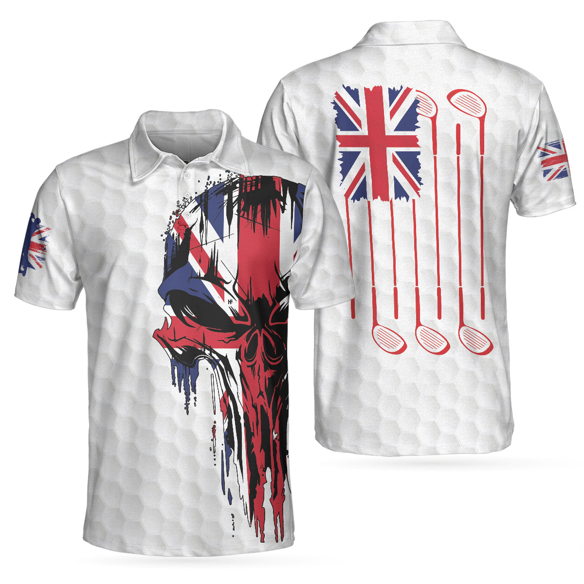 Golf United Kingdom Skull Flag Polo Shirt - Hyperfavor