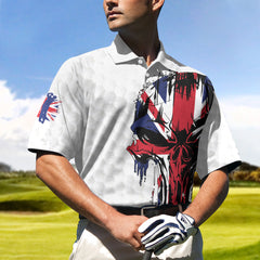 Golf United Kingdom Skull Flag Polo Shirt - Hyperfavor