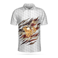 Golf Vintage And American Flag Custom Polo Shirt - Hyperfavor