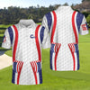 Golf With American Flag Polo Shirt - Hyperfavor