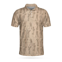 Golfer Pencil Painting EZ24 2603 Polo Shirt - Hyperfavor