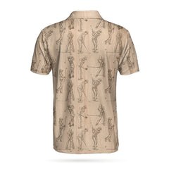 Golfer Pencil Painting EZ24 2603 Polo Shirt - Hyperfavor