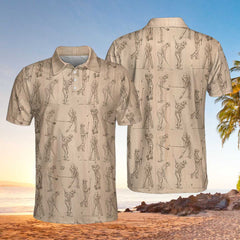 Golfer Pencil Painting EZ24 2603 Polo Shirt - Hyperfavor