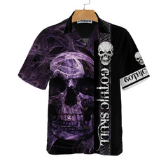 Gothic Skull Hawaiian Shirt, Cool Skull Black Shirt For Men And Women - Hyperfavor