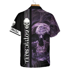 Gothic Skull Hawaiian Shirt, Cool Skull Black Shirt For Men And Women - Hyperfavor