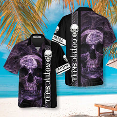 Gothic Skull Hawaiian Shirt, Cool Skull Black Shirt For Men And Women - Hyperfavor