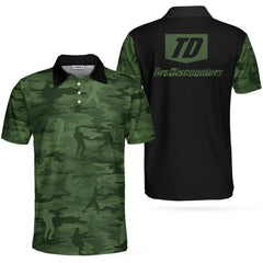 Green Camouflage Fisherman Silhouette Polo Shirt - Hyperfavor