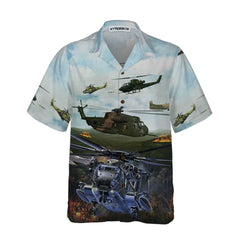 Green Giant Helicopter Hawaiian Shirt, Helicopter Shirt For Men, Hawaiian Shirt With Helicopter - Hyperfavor