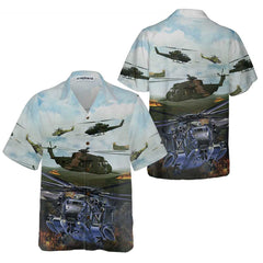 Green Giant Helicopter Hawaiian Shirt, Helicopter Shirt For Men, Hawaiian Shirt With Helicopter - Hyperfavor