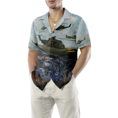Green Giant Helicopter Hawaiian Shirt, Helicopter Shirt For Men, Hawaiian Shirt With Helicopter - Hyperfavor