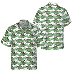 Green Turtles Pattern Hawaiian Shirt, Turtle Shirt For Men & Women, Best Gift For Turtle Lover - Hyperfavor