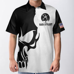 Hair Stylist Proud Skull Polo Shirt - Hyperfavor