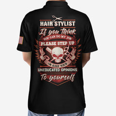 Hair Stylist Proud Skull Polo Shirt - Hyperfavor