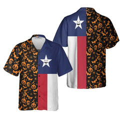 Halloween Texas Flag Hawaiian Shirt, Funny Texas Shirt For Halloween, Best Gift For Texans - Hyperfavor