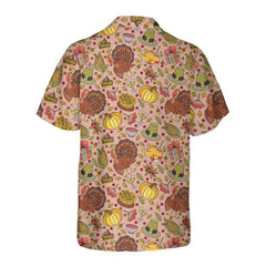 Hand-drawn Thanksgiving Food And Drinks Hawaiian Shirt, Funny Thanksgiving Shirt, Gift For Thanksgiving Day - Hyperfavor