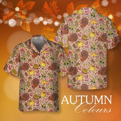 Hand-drawn Thanksgiving Food And Drinks Hawaiian Shirt, Funny Thanksgiving Shirt, Gift For Thanksgiving Day - Hyperfavor