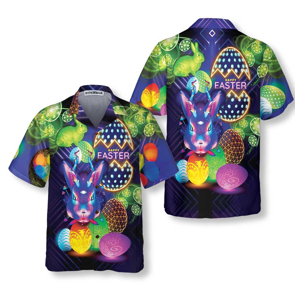 Happy Easter Hawaiian Shirt, Easter Bunny Shirt, Funny Easter Shirt & Easter Gift Ideas - Hyperfavor