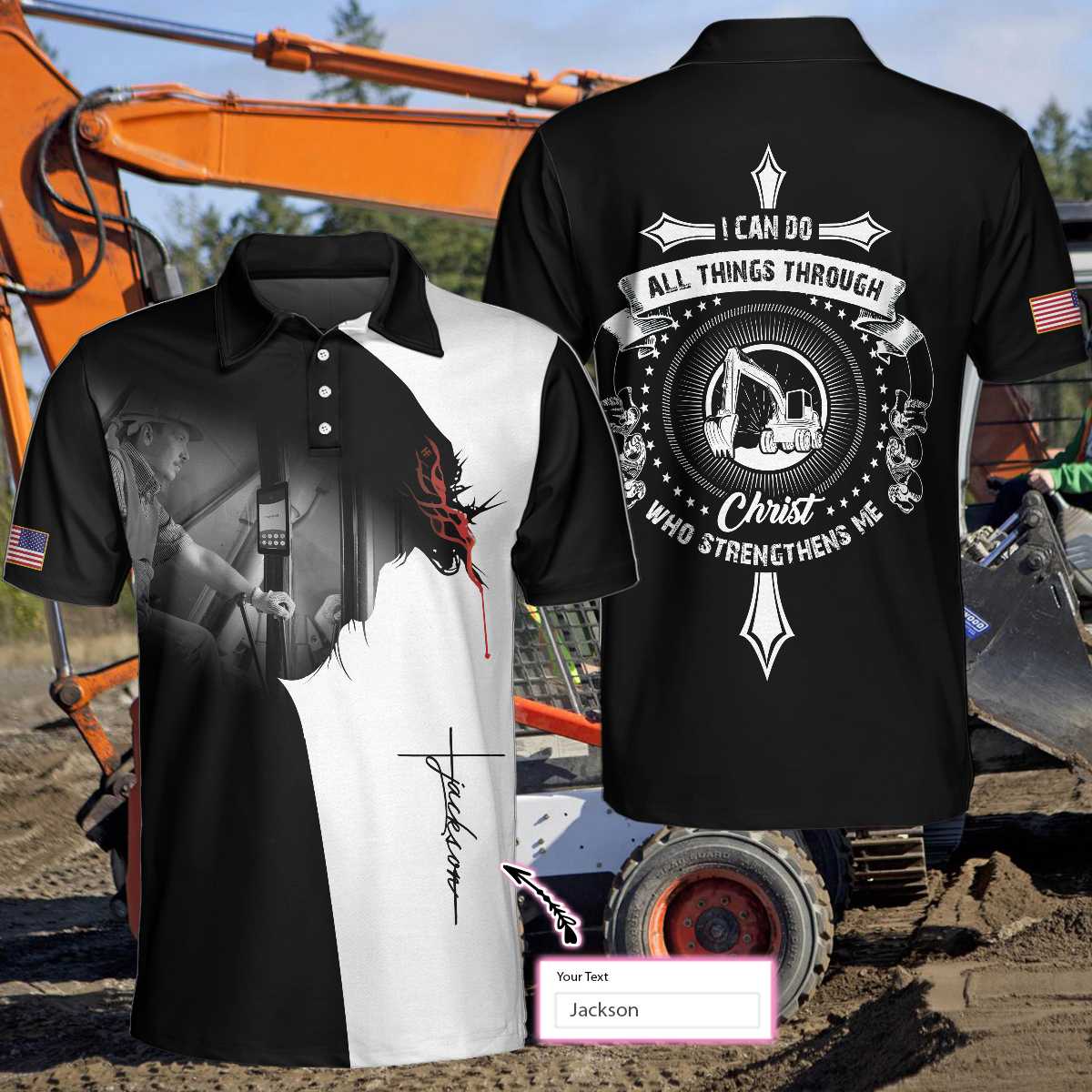 Heavy Equipment Operator I Can Do All Things Custom Polo Shirt - Hyperfavor