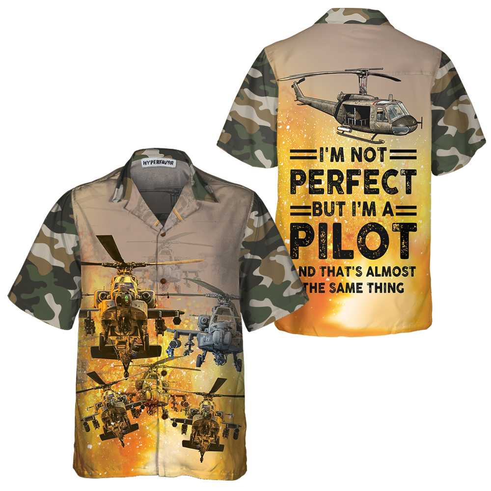 Helicopter Pilot Hawaiian Shirt, Helicopter Shirt For Men, Hawaiian Shirt With Helicopter - Hyperfavor