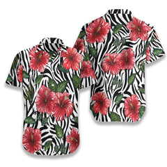 Hibiscus Zebra Watercolor Painting Art EZ02 0607 Hawaiian Shirt - Hyperfavor