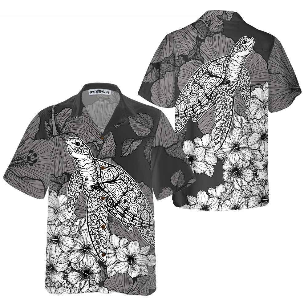 Hibiscus Turtle Hawaiian Shirt, Floral Turtle Shirt For Men & Women, Unique Gift For Turtle Lover - Hyperfavor