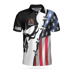 Hillbilly Hustlers Personalized American Flag Billiards Custom Polo Shirt - Hyperfavor