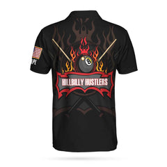 Hillbilly Hustlers Skull Billiards Pool Custom Polo Shirt - Hyperfavor