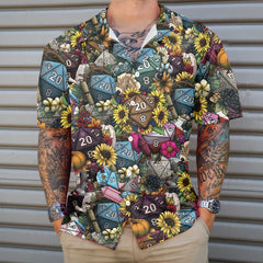 Hippie Dice & Love Flowers Hawaiian Shirt, Unique Hippie Shirt, Best Hippie Gift Ideas - Hyperfavor
