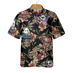Horror Movie Characters Scare Dogs Halloween Hawaiian Shirt, Funny Halloween Shirt For Men & Women - Hyperfavor